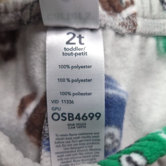 Daddys Champion Football Pajama Set Toddler Boys 2T Green & Gray By Carters - Picture 7 of 7